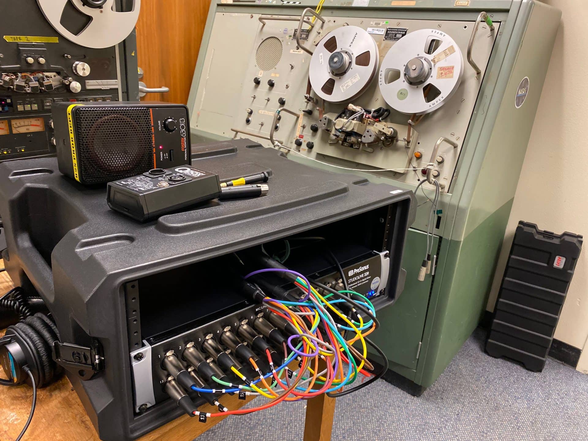 Large open reel audio tape recorder that Ben Feist used.