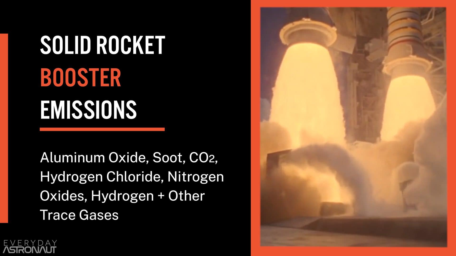 SRB Solid rocket booster emissions pollution alumina exhaust environmental impact