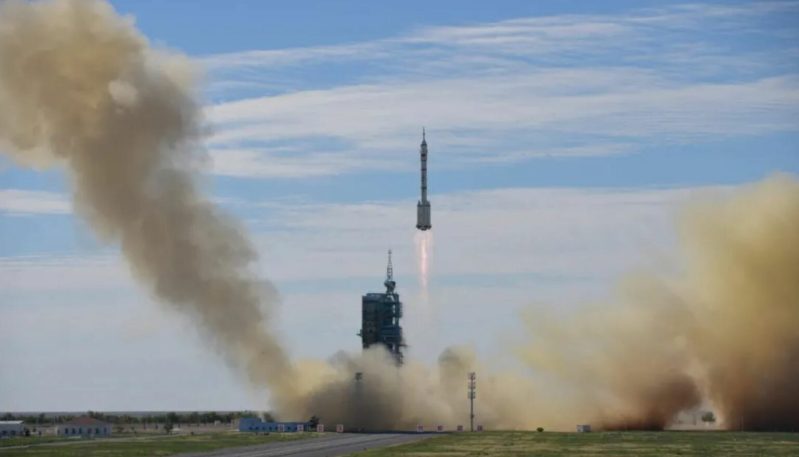 Liftoff of the Long March 2F carrying the Shenzhou-12 spacecraft (Credit: CASC)
