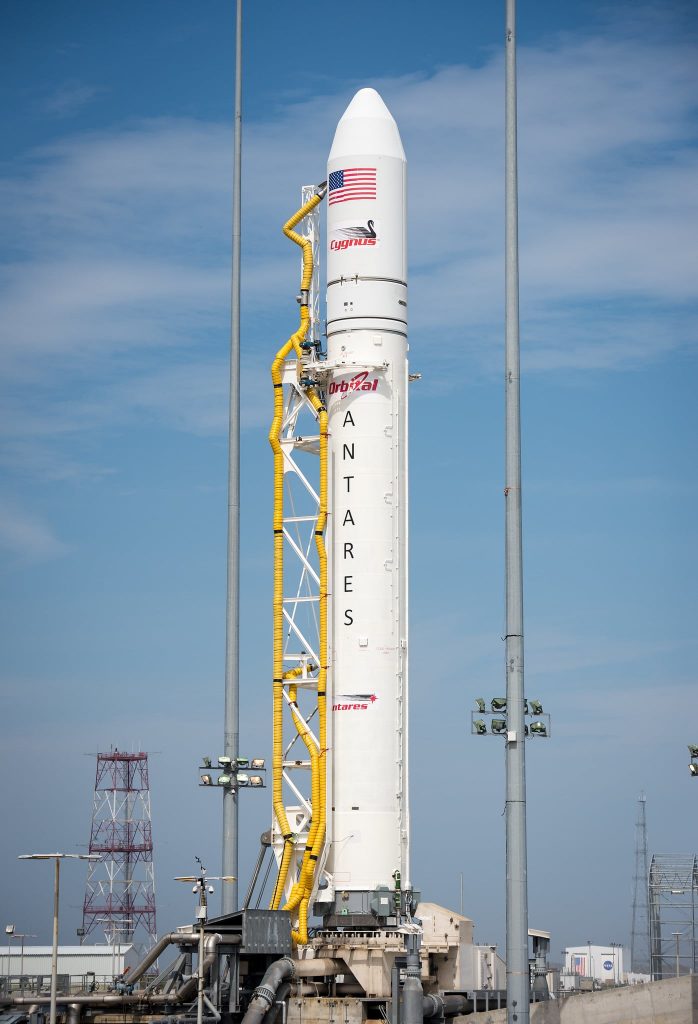 The Antares 230+ rocket prior to liftoff of the CRS-2 NG-13 mission.