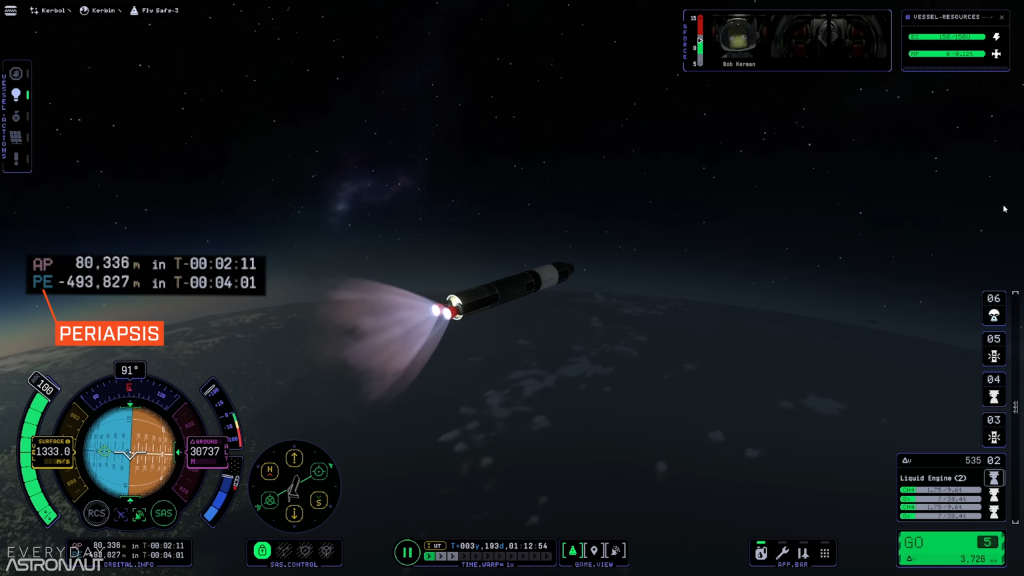 KSP 2, periapsis raising, rocket