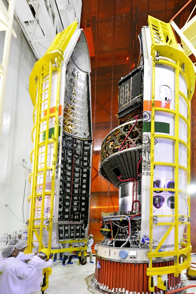PSLV, Polar Satellite Launch Vehicle, Stage 4, Fourth Stage, payload, satellite, fairing, fairing halves