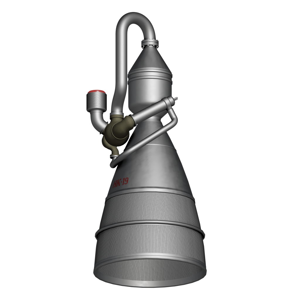soviet rocket engine NK-19 render