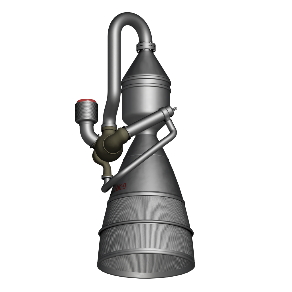 soviet rocket engine NK-9 render
