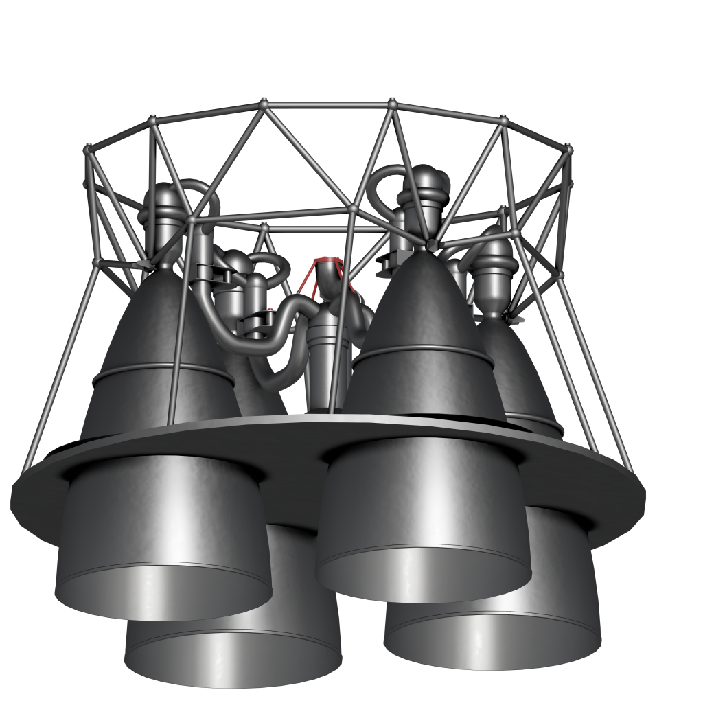 soviet rocket engine RD-0124 render