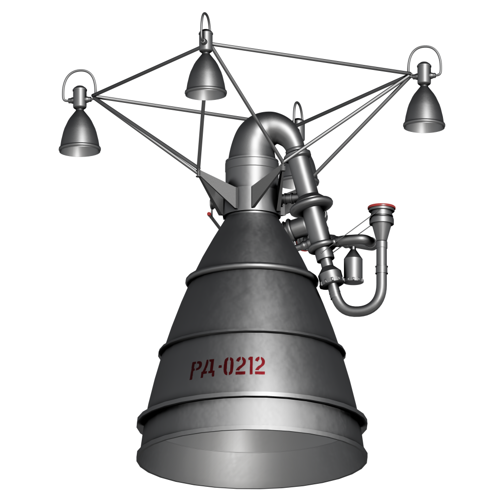 A render of the Soviet RD-0212 engine. 