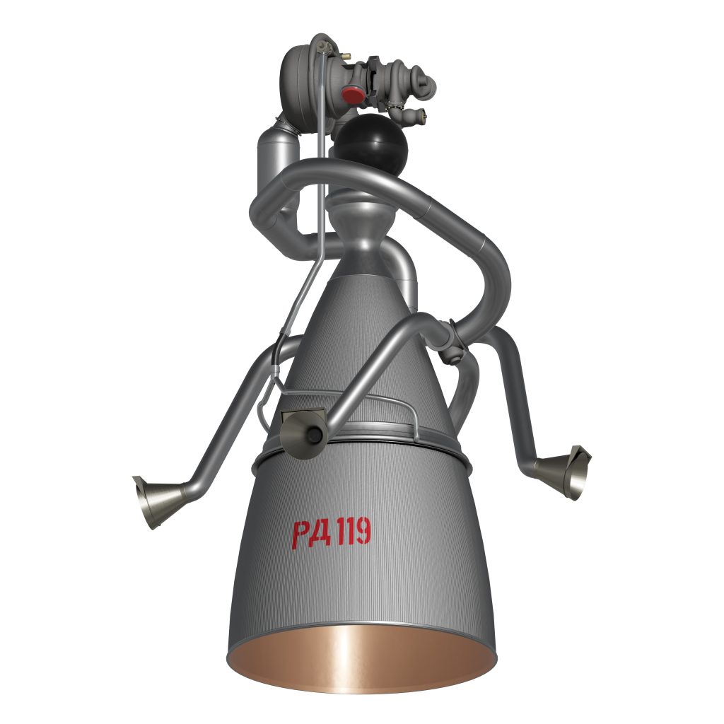 soviet rocket engine RD-119 render