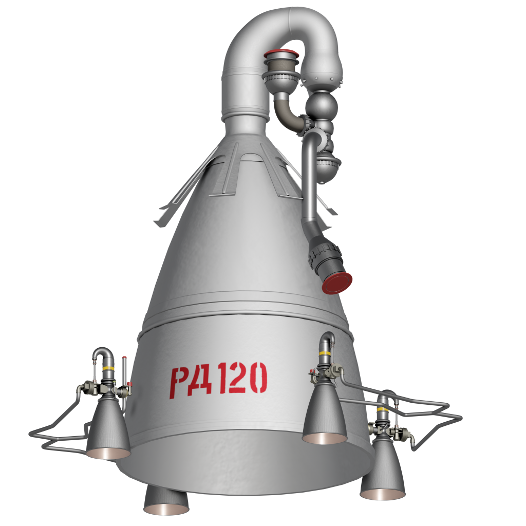 soviet rocket engine RD-120 render