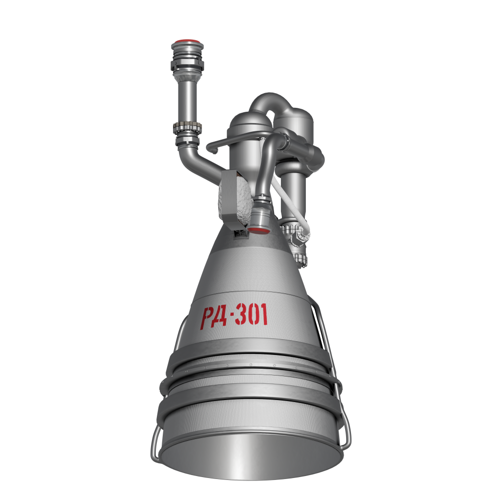soviet rocket engine RD-301 render