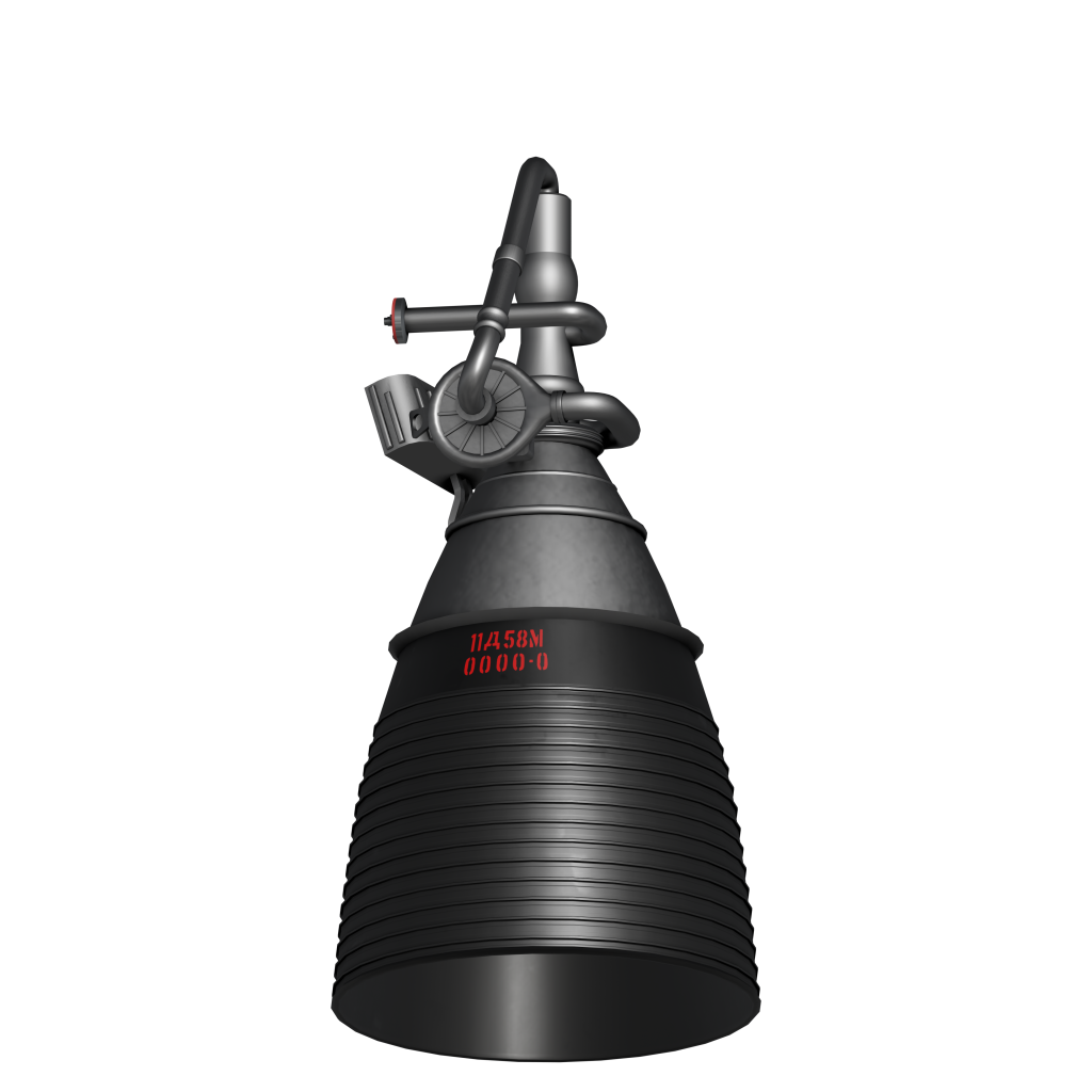 soviet rocket engine RD-58M render