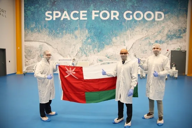 Satellite integration team (Credit: Oman News Agency)